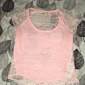 Pink see through hollister shirt